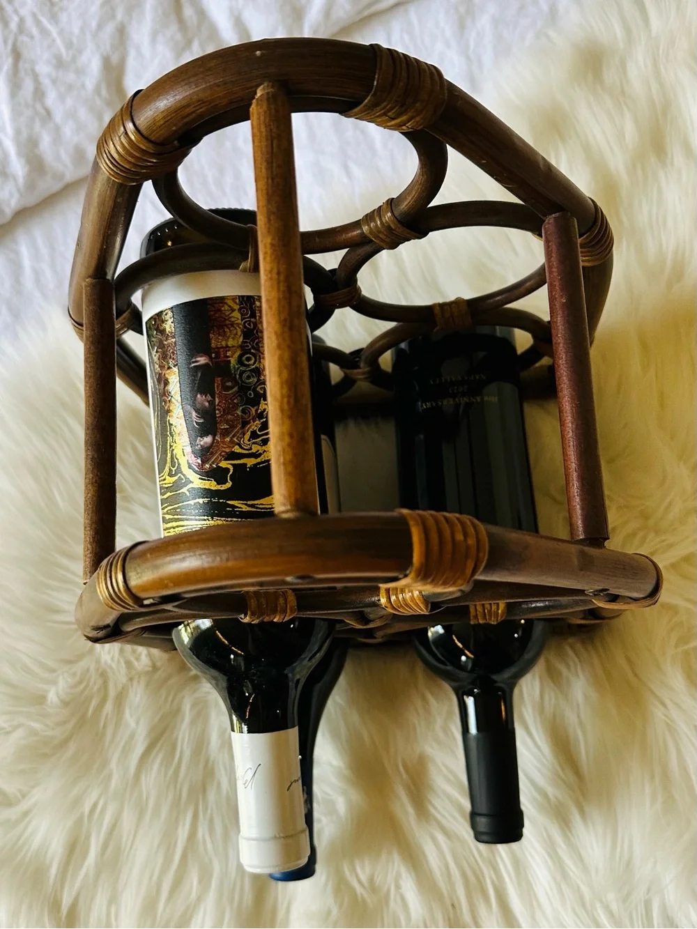 Vintage Bamboo Wine Holder